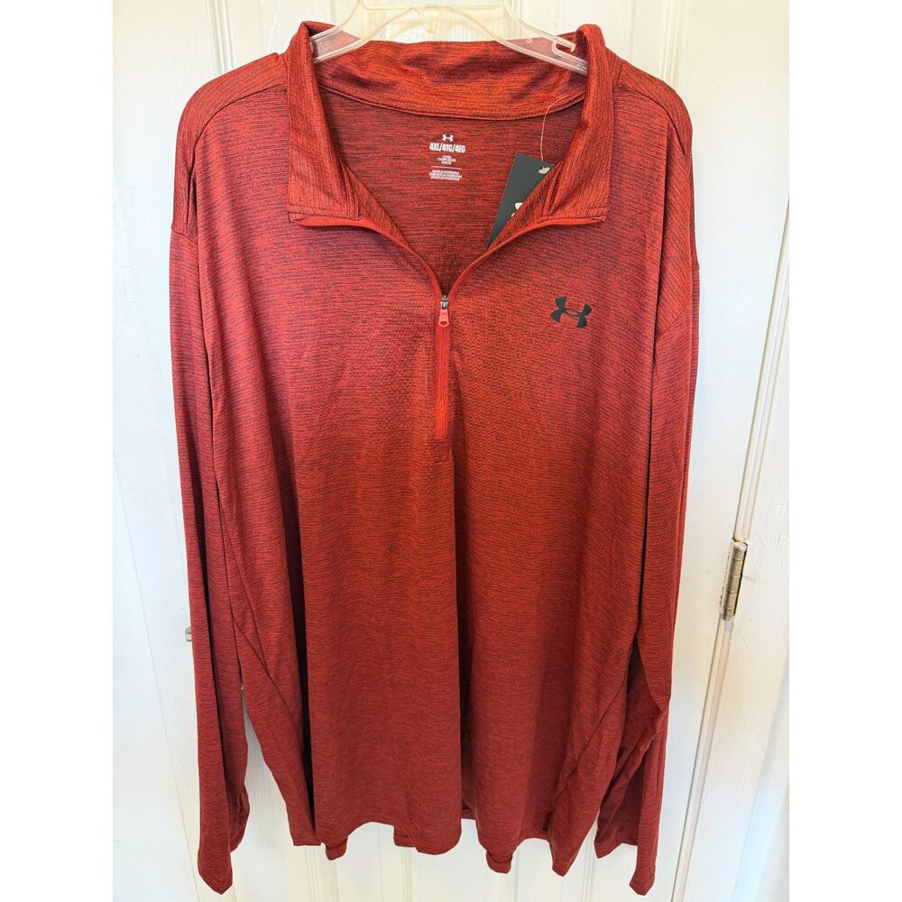 Under Amour Tech Vent 1/2 Zip Long Sleeve Pullover Men's 4XL Dark Orange NWT
